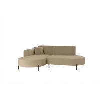 ECKSOFA Valencia Xs - Hellbraun, Holzwerkstoff/Textil (236/165cm) - Fun Möbel