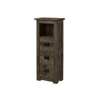 KOMMODE Mango 50x30x120 grau lackiert RAILWAY #281 - Grau, Holz (50/120/30cm) - Massivmoebel24