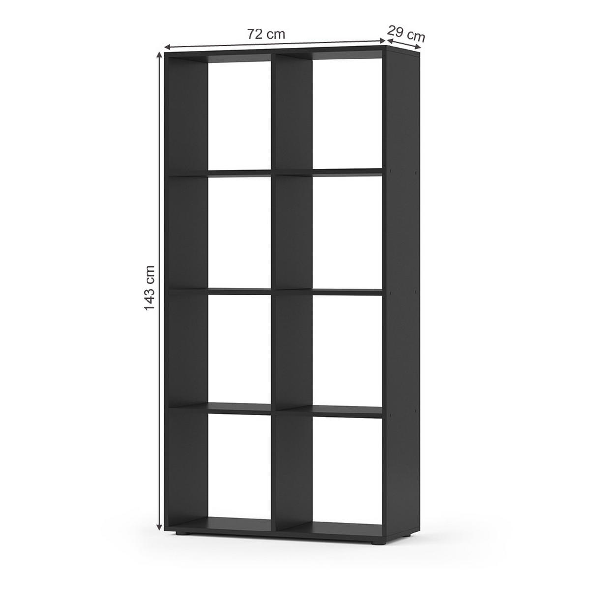 RAUMTEILER Scutum Schwarz 143 x 72 cm - Schwarz, Holzwerkstoff (143/72/29cm) - Vicco
