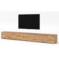 LOWBOARD Loriano 3x100 Eiche Wotan 300/36,5/32 cm – Hängend und Stehend - Braun, Holzwerkstoff/Kunststoff (300/36.5/32cm) - AX Living