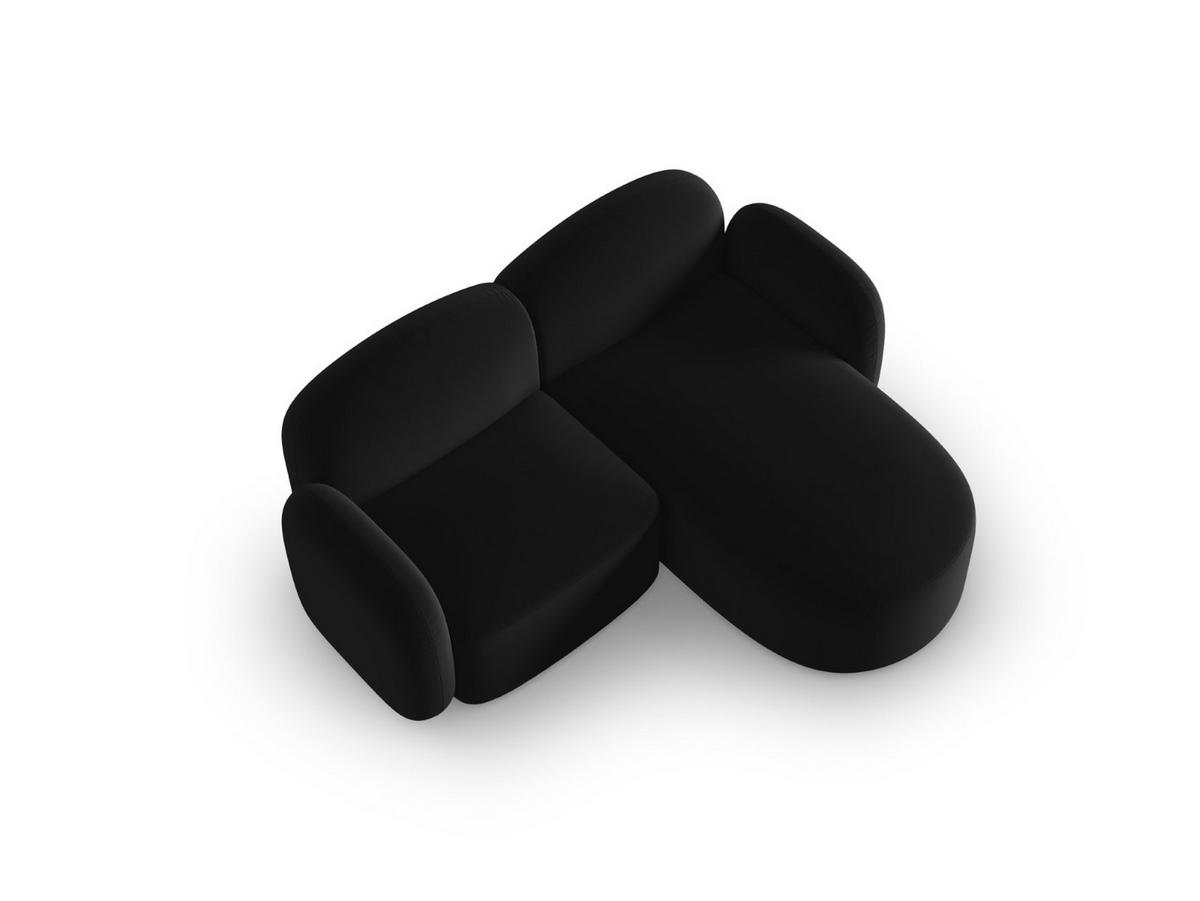ECKSOFA rechts Blair aus Samt schwarz 3 Sitzplätze - Schwarz, Textil (155/194cm) - Micadoni