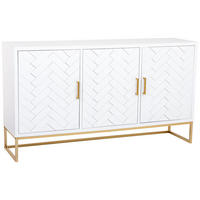 SIDEBOARD mit 3 türiges aus holz und metall 160x41x90 cm - Weiß, Holz (160/90/41cm) - Wanderlust