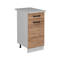 KÜCHENUNTERSCHRANK R-Line Goldkraft Eiche 40 cm AP Marmor - Honigeiche/Eiche Wotan, Holzwerkstoff (40/81.6/60cm) - Vicco