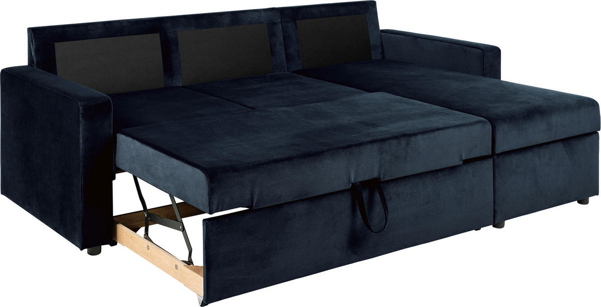 SCHLAFSOFA dunkelblau - Dunkelgrau, Holzwerkstoff (218/155cm) - ebuy24