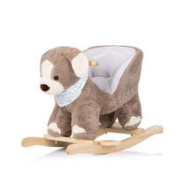 SCHAUKELTIER RHSE0240 braun Plüsch, Handgriffe, Fußstütze, Sitz mit Rückenlehne, ab 10 Monate - Braun, Holz (28/47/62cm) - Chipolino