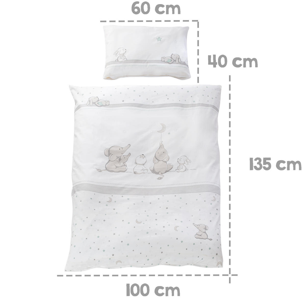 BABYBETTWÄSCHE Sternenzauber 100 x 135 cm - Grau, Textil (100/135cm) - Roba