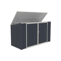 MÜLLTONNENBOX - 235cm x 97cm - Stahl - anthrazitgrau - ILARIO - Anthrazit, Metall (235/112/97cm) - Vente-Unique