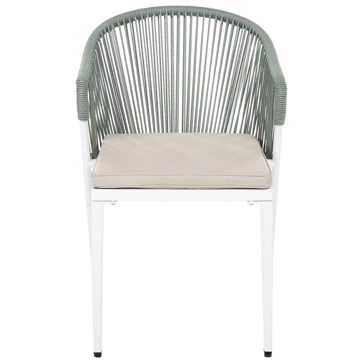 STUHL 2er-Set und Sitzkissen Metall Grün Paranea - Beige/Weiß, Metall (46/80/47cm) - Beliani