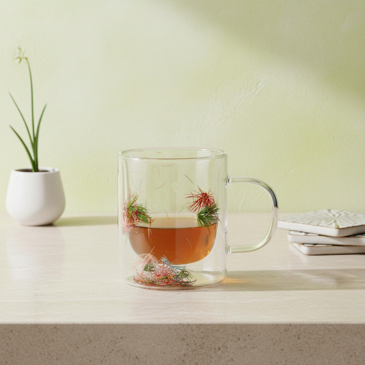 BECHER Peter Flowers 400ml 8,5/12,5/11cm Borosilikatglas - Transparent, Glas (0.4L) - Mondex