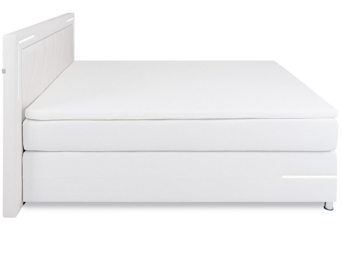 BOXSPRINGBETT Arizona Weiß 160/200 cm H2/H3 Kunstleder - Weiß, Textil (160/200cm) - wonello