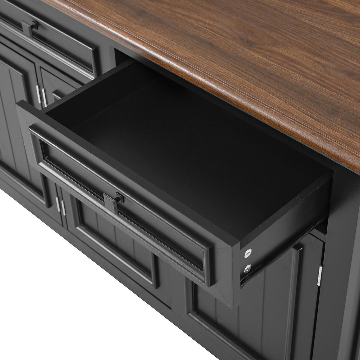 SIDEBOARD 160cm modern Anrichte Buffet Stauraum Wohnzimmer - Schwarz, Holzwerkstoff (35/76/160cm) - FLIEKS