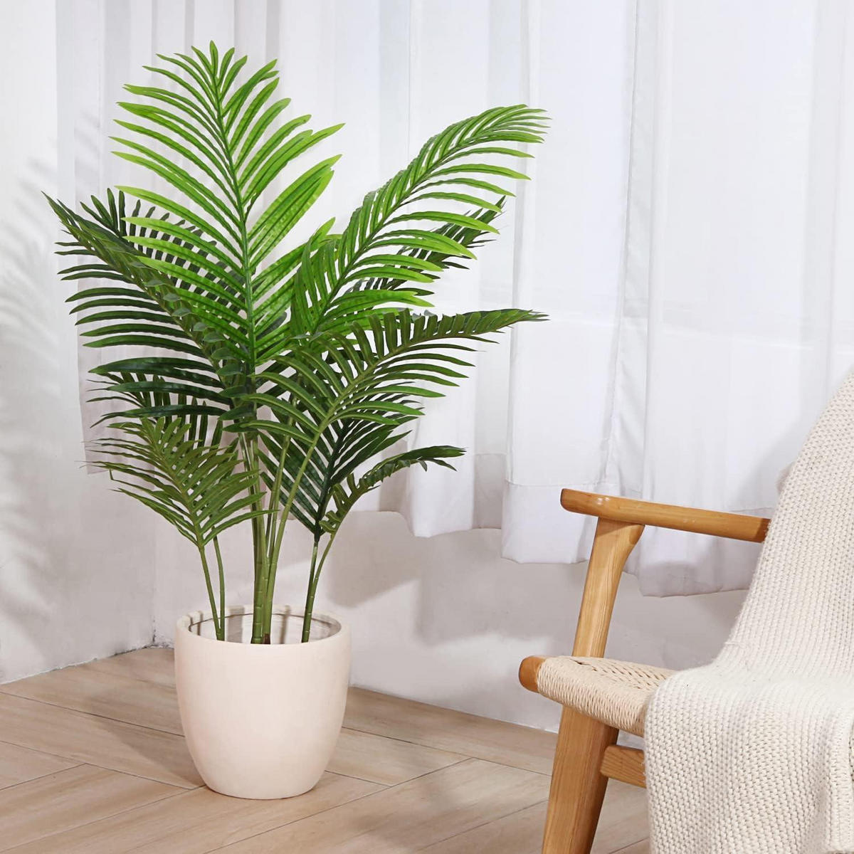 KÜNSTLICHE Palme 110 cm 2-teiliges Set - Grün, Kunststoff (109.2cm)