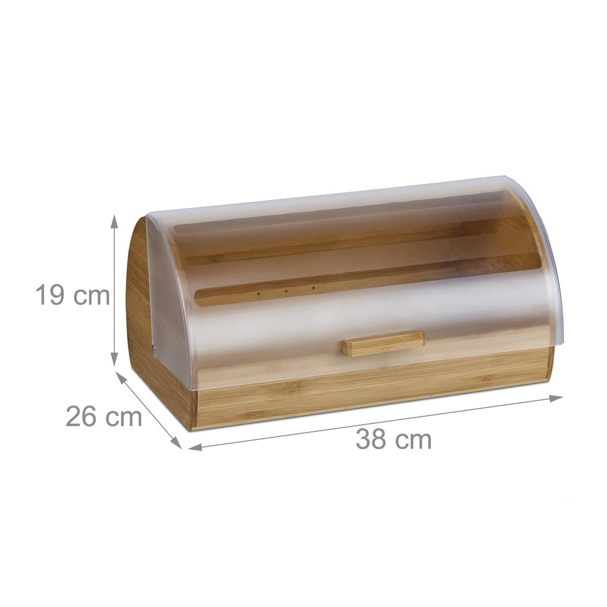 ROLLBROTKASTEN - Hellbraun, Holz/Kunststoff (38/19/26cm) - Relaxdays