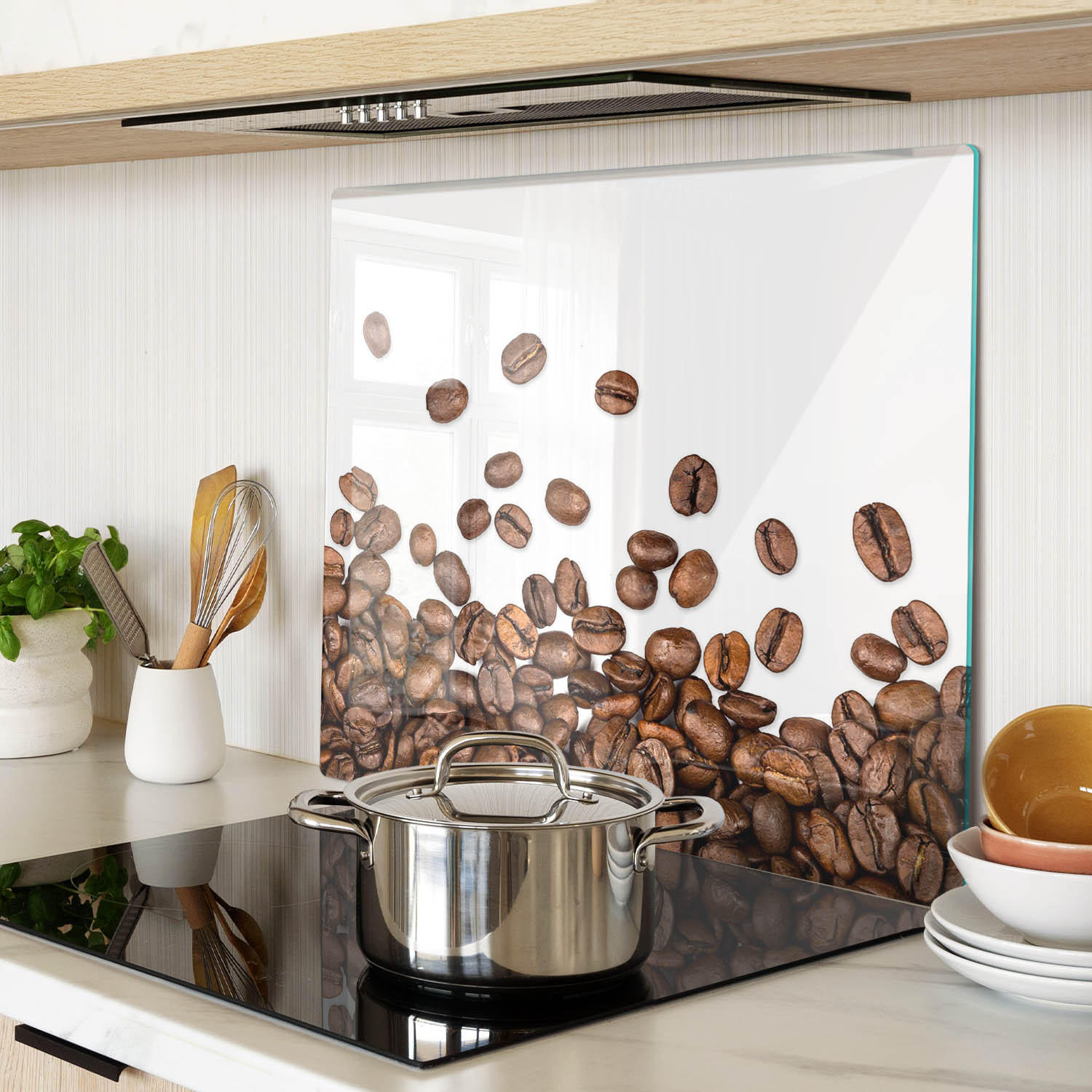 GLASPLATTE 60x52 cm Kaffeebohnen - Braun, Glas (60/0.4/52cm) - TULUP