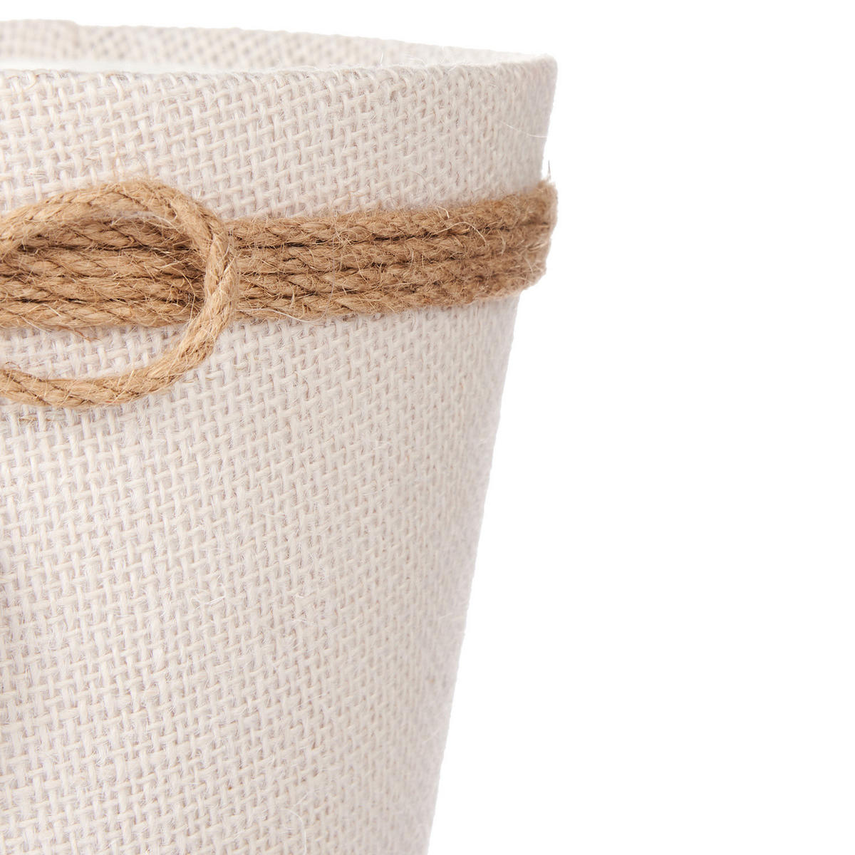 BLUMENTOPF Jute geflochten 20/16 cm - Weiß, Kunststoff (20/16cm)
