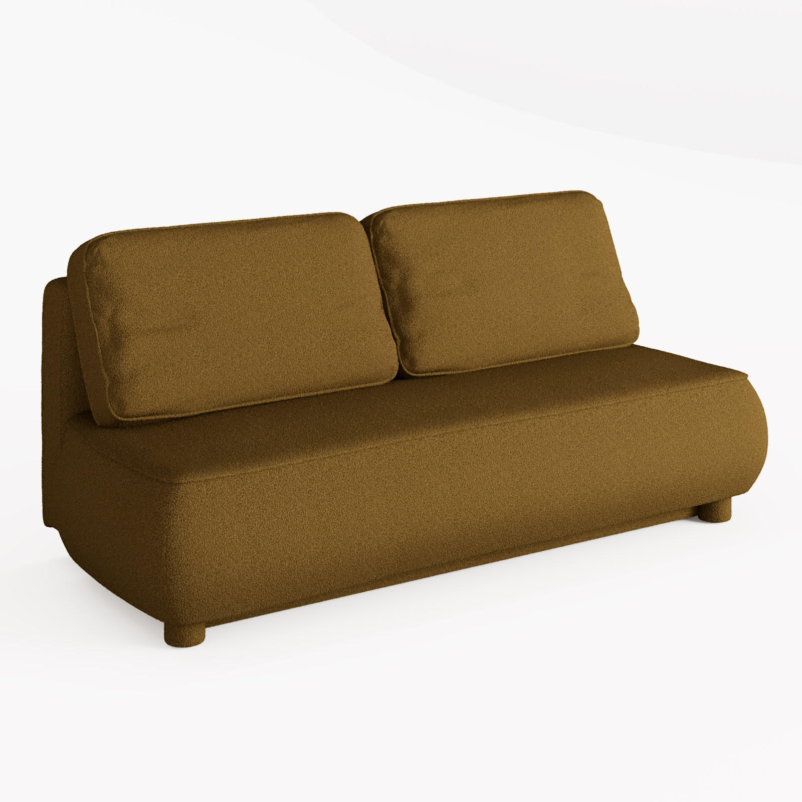 SOFA LUMIO Braun Bouclé-Stoff mit Schlaffunktion und Bettkasten - Braun, Holz (209/96/96cm) - Barchello
