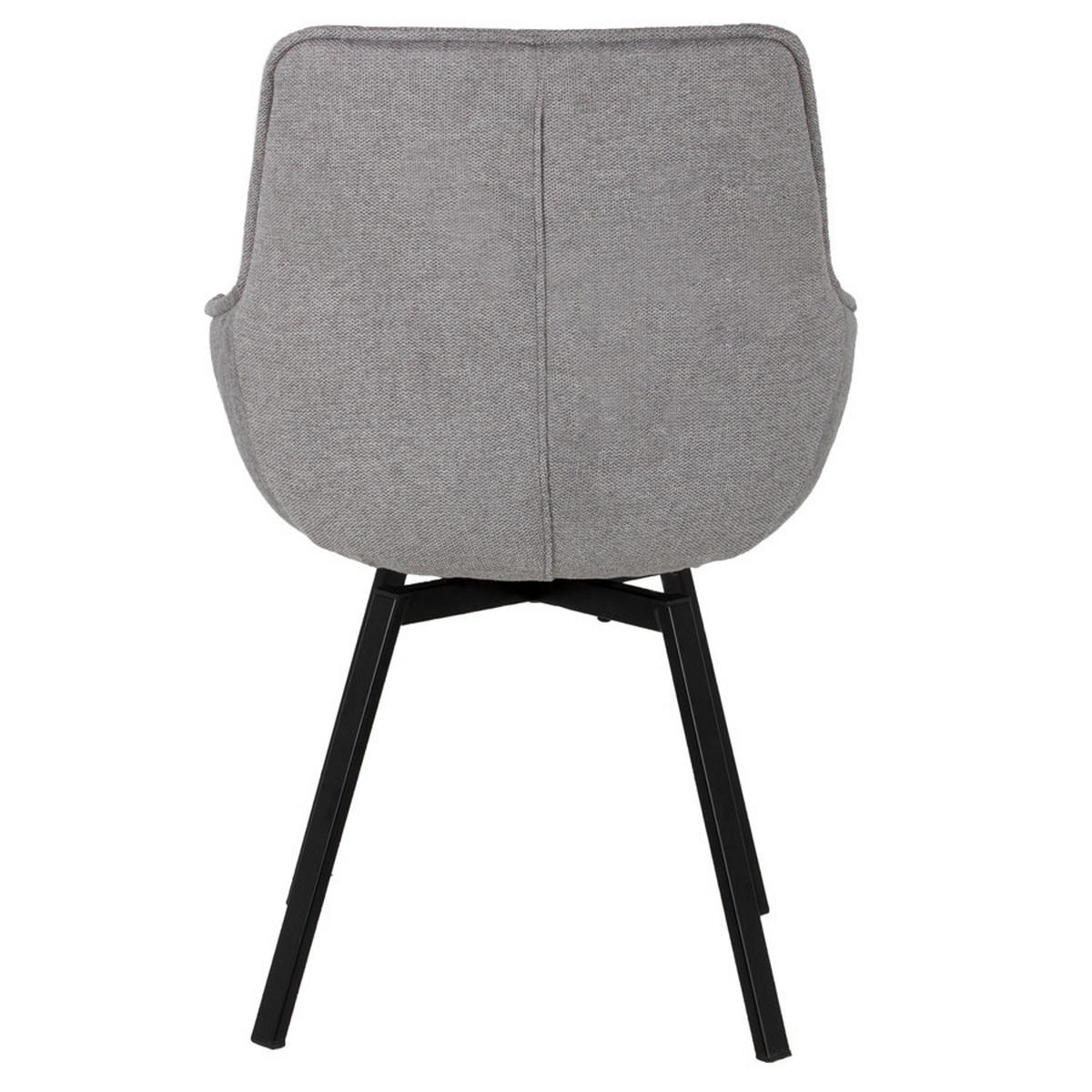 ESSTZIMMERSTUHL 2er Set drehbar aus Stoff, grau - Grau, Metall (58/86/61cm) - Giga Meubel