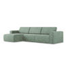 ECKSOFA Links Strukturstoff Stoff Grün - Schwarz/Hellgrün, Kunststoff/Textil (167/314cm) - Makamii