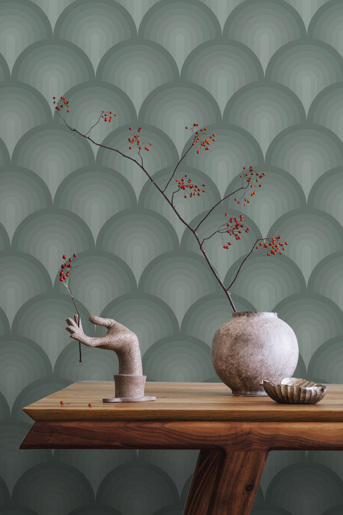 TAPETE 3D Muster 50 x 900 cm - Grün, Papier (50/900cm) - ESTAhome