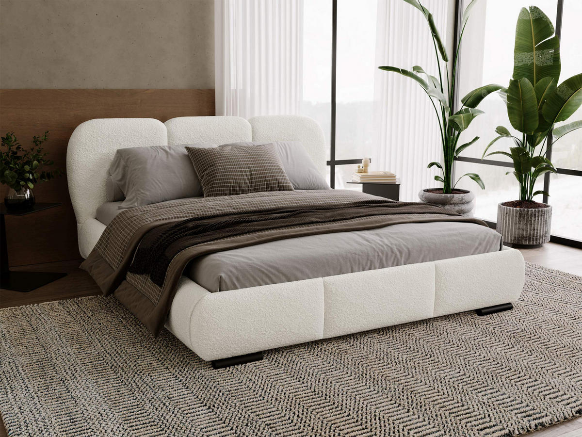 POLSTERBETT Rosa - Eichefarben/Creme, Holz/Textil (140/200cm) - MIRJAN24