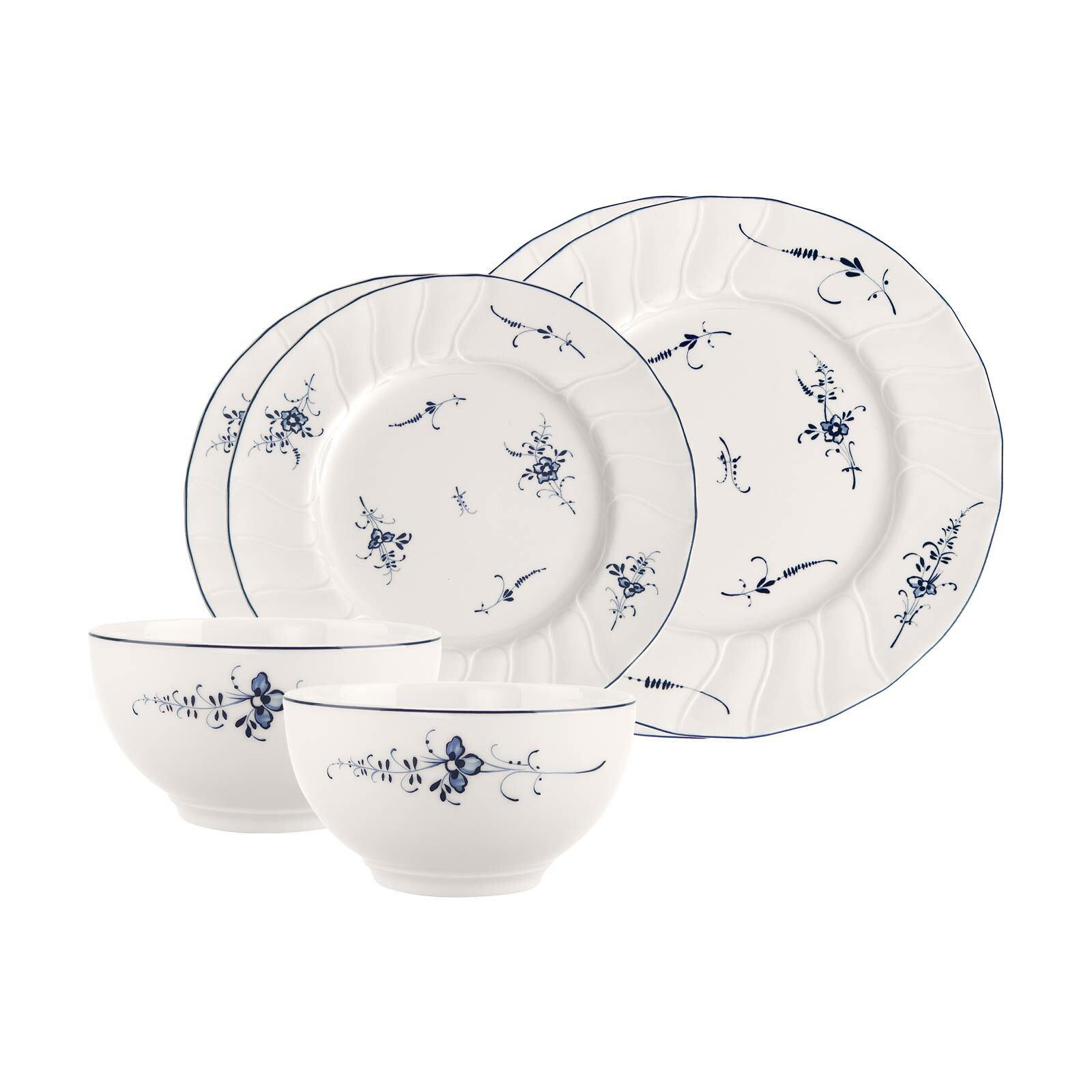 BASIC-SET Vieux Luxembourg weiß-blau 6er Set - Blau/Weiß, Keramik (2/2/2cm) - Villeroy & Boch