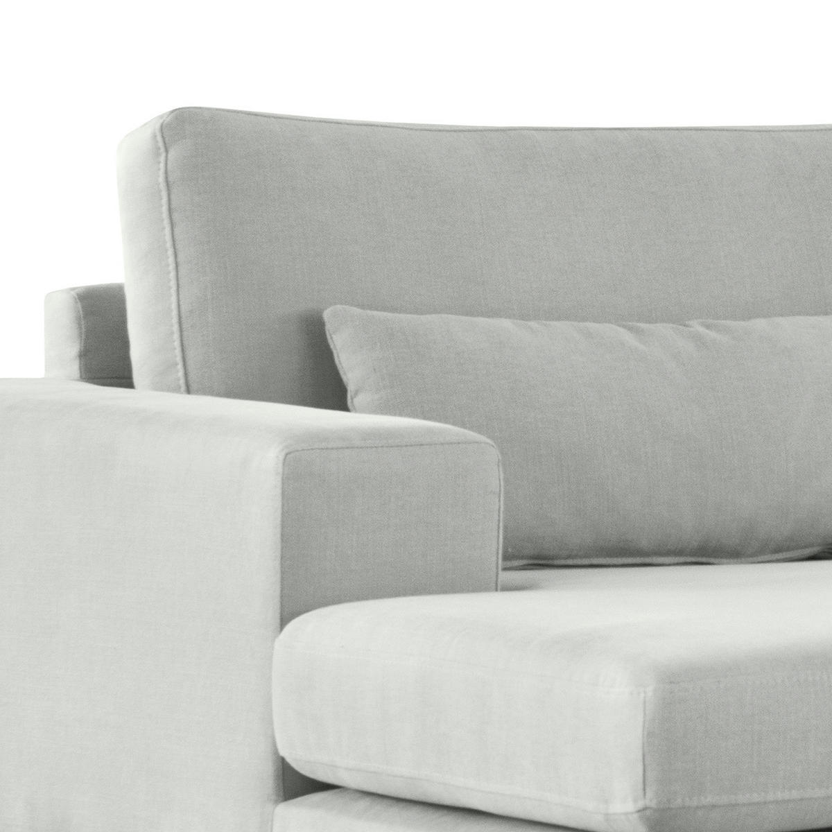 ECKSOFA mit Longchair - Buchefarben/Grau, Buchenholz/Textil (281/153cm) - home24