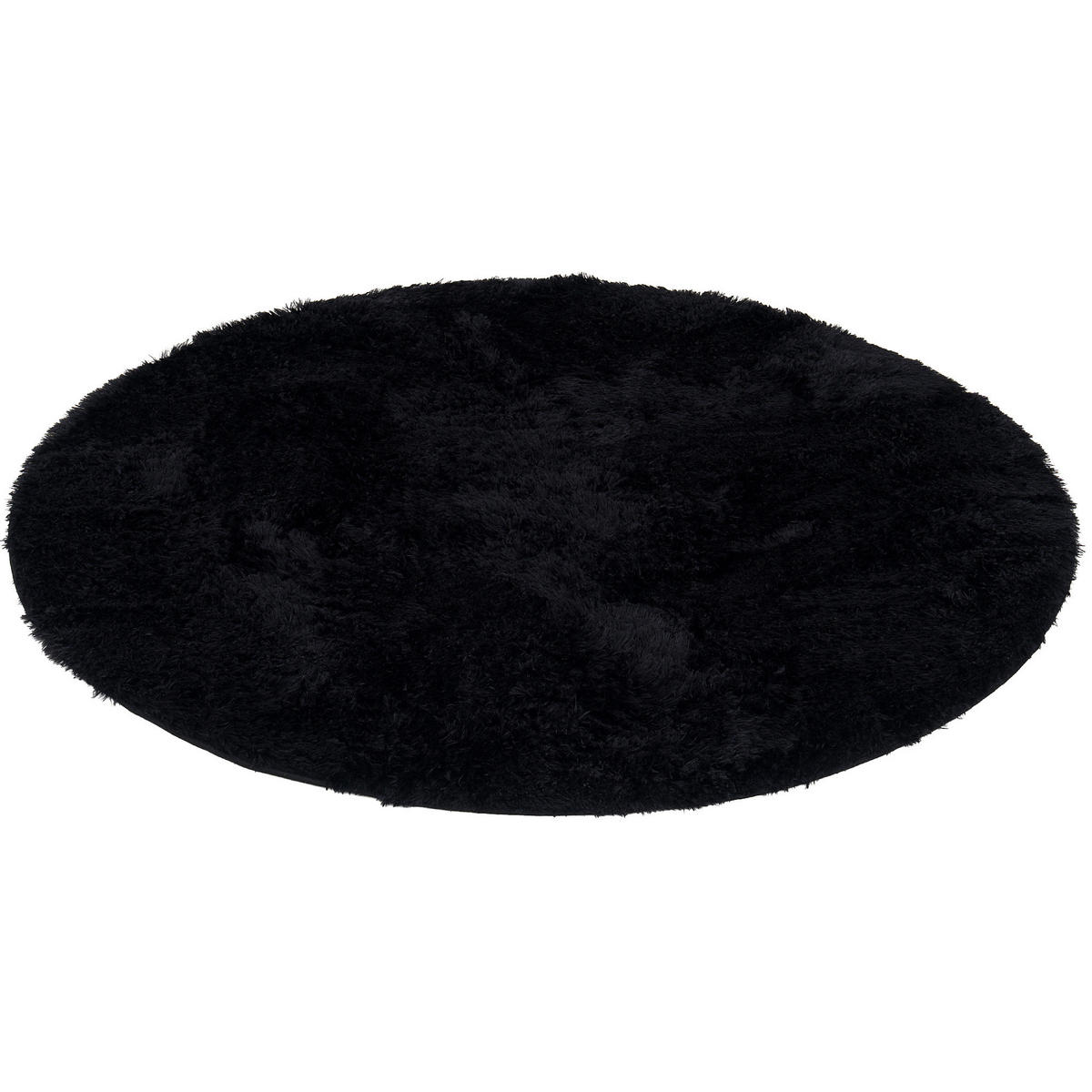 HOCHFLOR SHAGGY TEPPICH FLUFFY RUND - Schwarz, Textil (160/160cm) - Pergamon