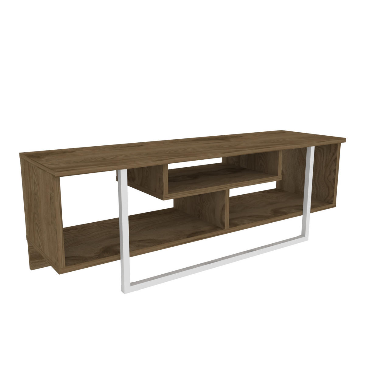 TV-ELEMENT Asal Oud-Eiche Weiss - Eichefarben/Weiß, Holzwerkstoff (119.4/40/35.2cm) - Decorotika