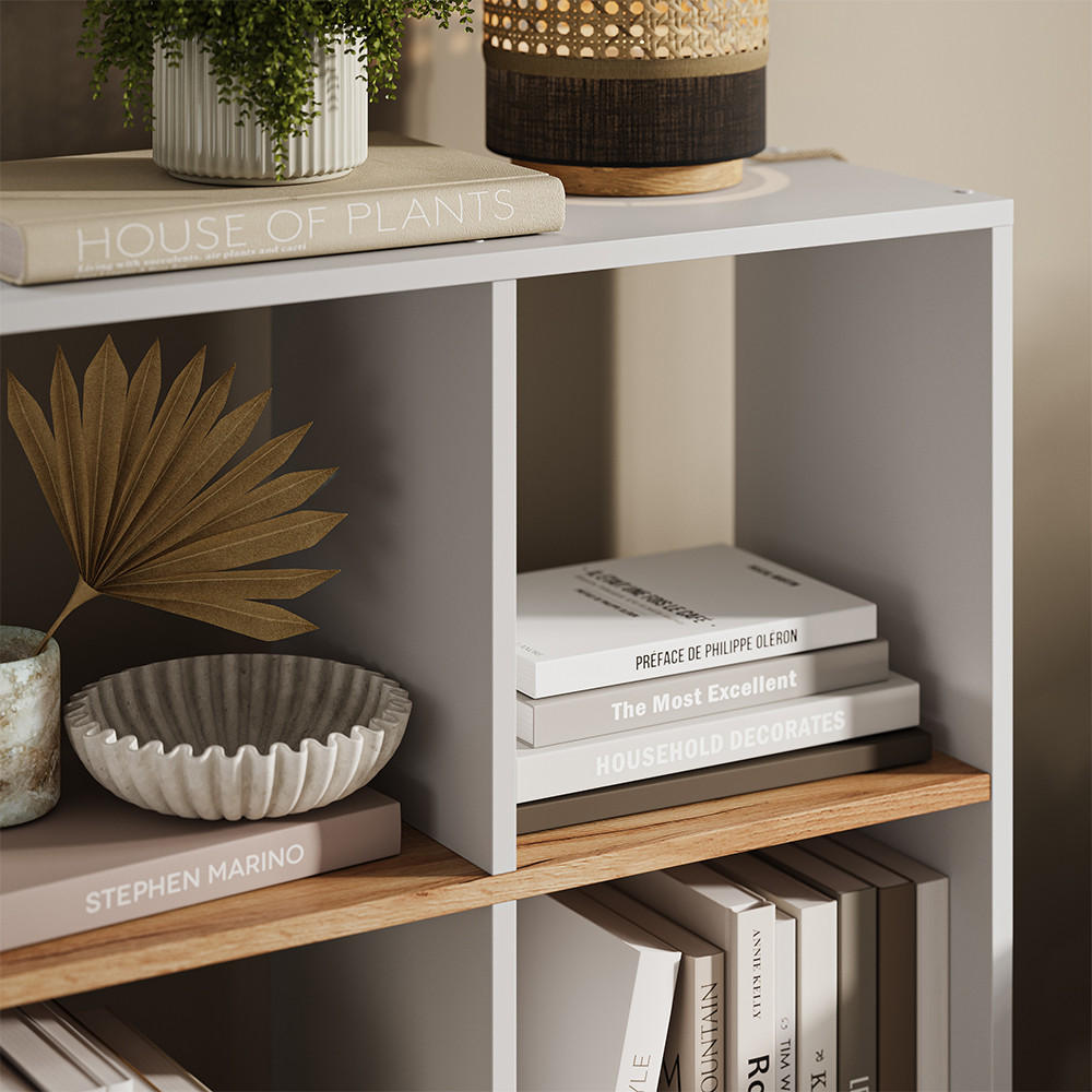 RAUMTEILER Karree Weiß 72 x 107.8 cm - Honigeiche/Weiß, Holzwerkstoff (72/107.8/29cm) - Vicco