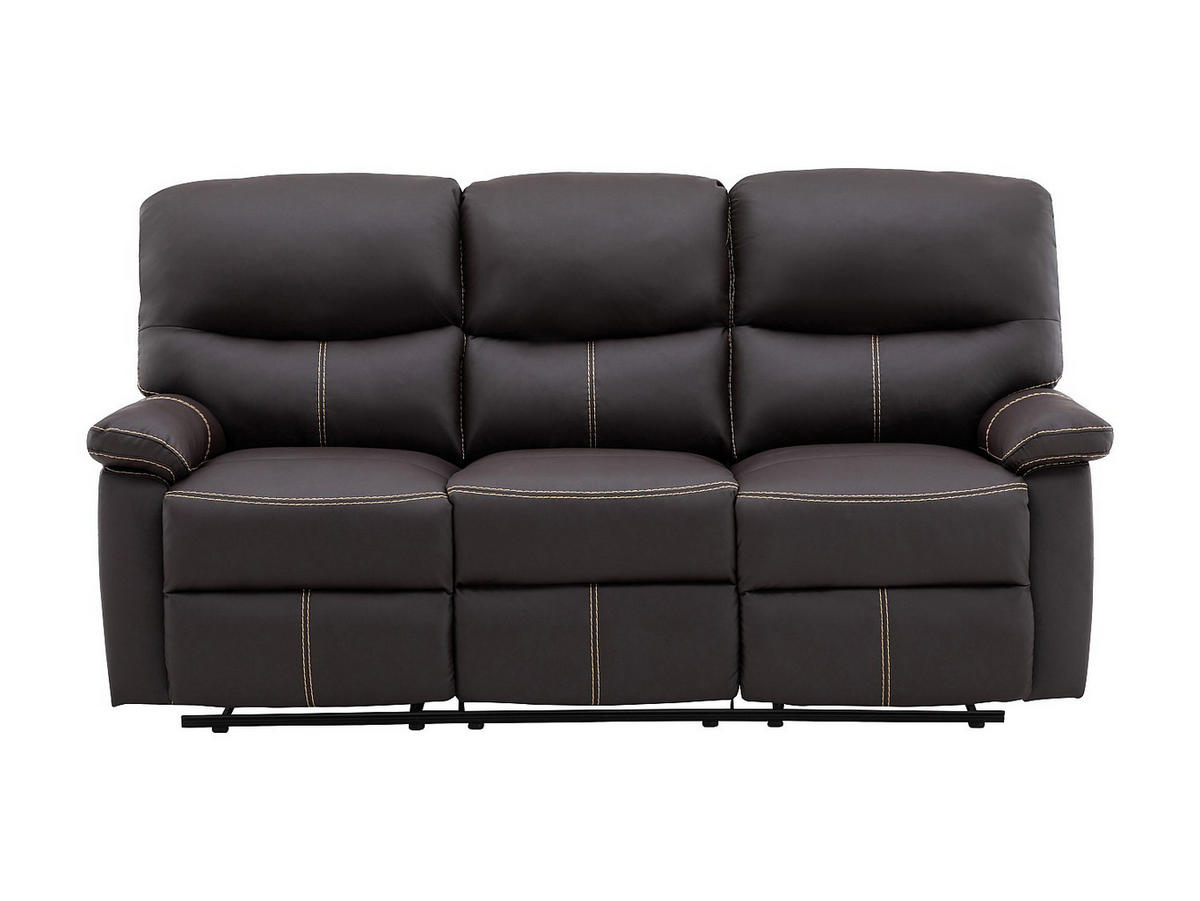 SOFAGARNITUR mit Relaxfunktion - 4 -Sitzer - Kunstleder - braun - CANBY - Braun, Leder (183/95/90cm) - Vente-Unique