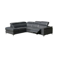 ECKSOFA Avenger Echtleder mit 1 x Relaxfunktion Anthrazit - Anthrazit, Leder/Metall (224/81/271cm)