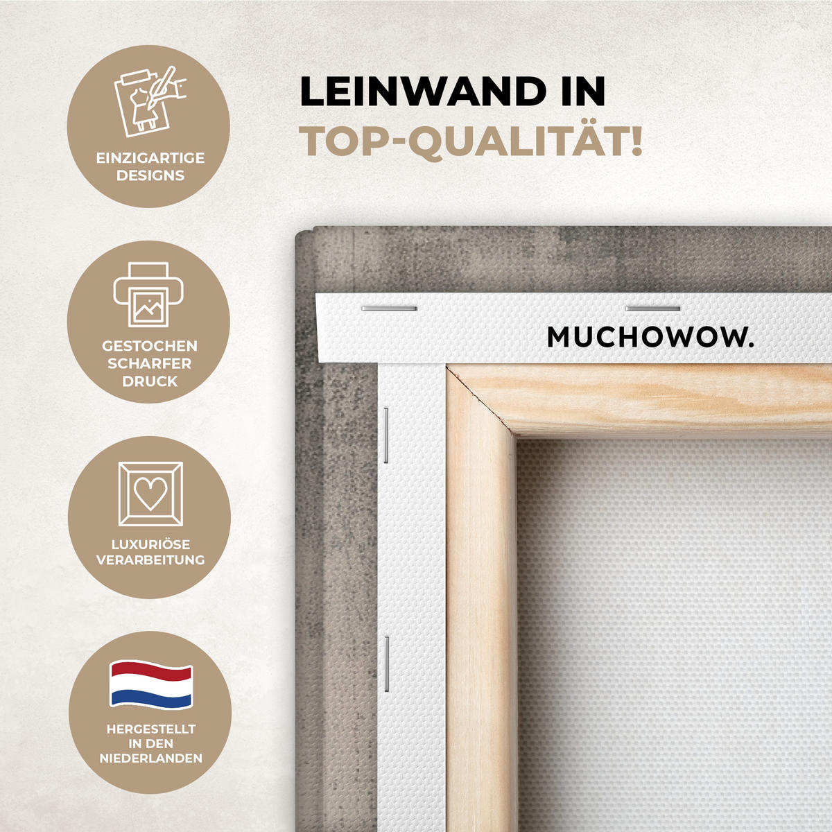 LEINWANDBILD Wabi sabi - Pflanze - Beige Groß 140x90 cm - Taupe, Textil (140/90cm) - MuchoWow