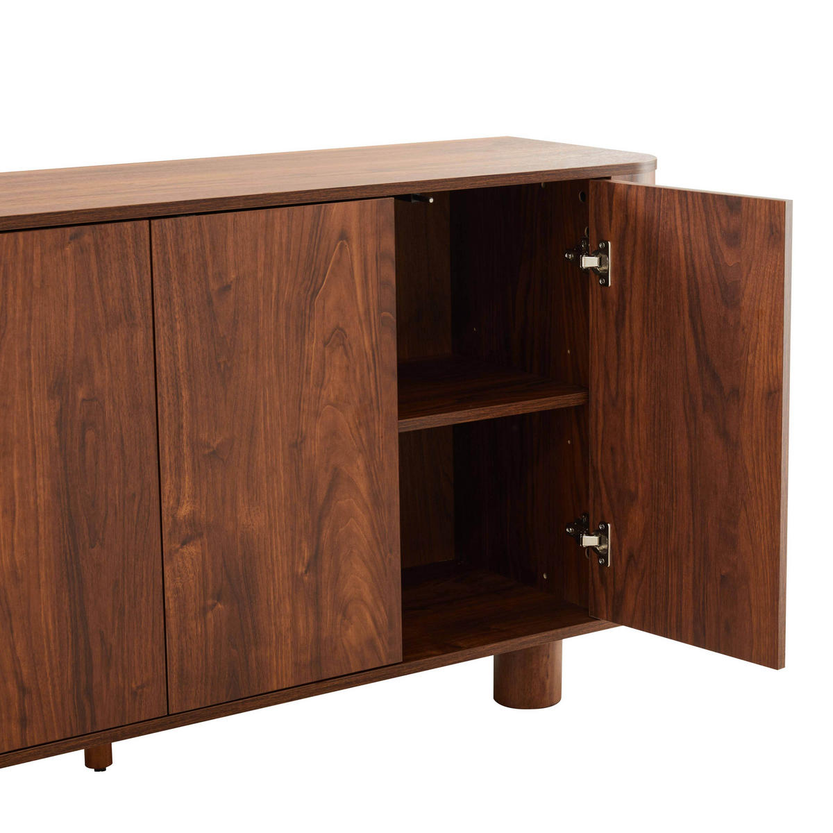 SIDEBOARD 160 cm, dunkles Holz - Braun, Holz (40/75/160cm) - Oviala
