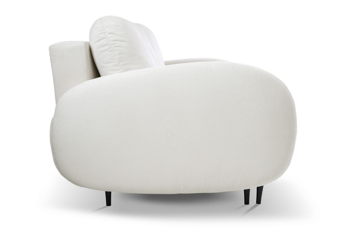 SOFA SOFT RunAgin Mit Schlaffunktion Und Bettkasten, PUR-Schaum, Schwarze Kunststofffüße, lose Rückenkissen, freistehend, 232x109x95 cm White - Weiß, Holz/Textil (232/95/109cm) - DomoHome