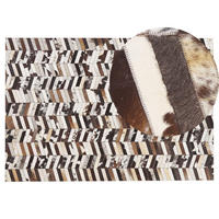 PATCHWORK-TEPPICH Akyele 200/140 cm - Braun, Fell (140/200cm) - Beliani