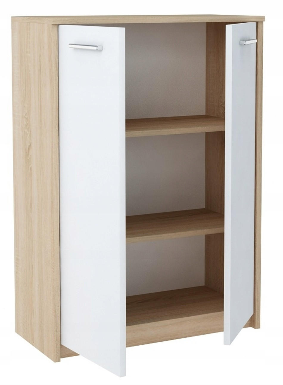 KOMMODE 2D2P Sonoma Eiche-Weiß 77/35/108 cm - Weiß/Sonoma Eiche, Holzwerkstoff (77/108/35cm) - Matkam Möbel