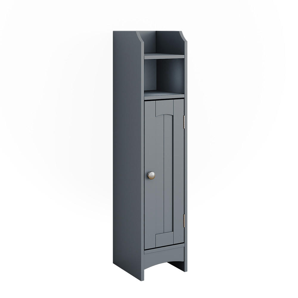 MIDISCHRANK Bianco Grau 18 x 81 cm mit 5 Fächern - Grau, Holzwerkstoff (18/81/20cm) - Vicco