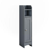 MIDISCHRANK Bianco Grau 18 x 81 cm mit 5 Fächern - Grau, Holzwerkstoff (18/81/20cm) - Vicco