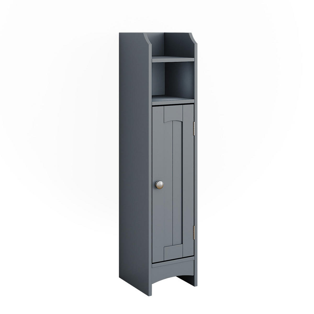 MIDISCHRANK Bianco Grau 18 x 81 cm mit 5 Fächern - Grau, Holzwerkstoff (18/81/20cm) - Vicco