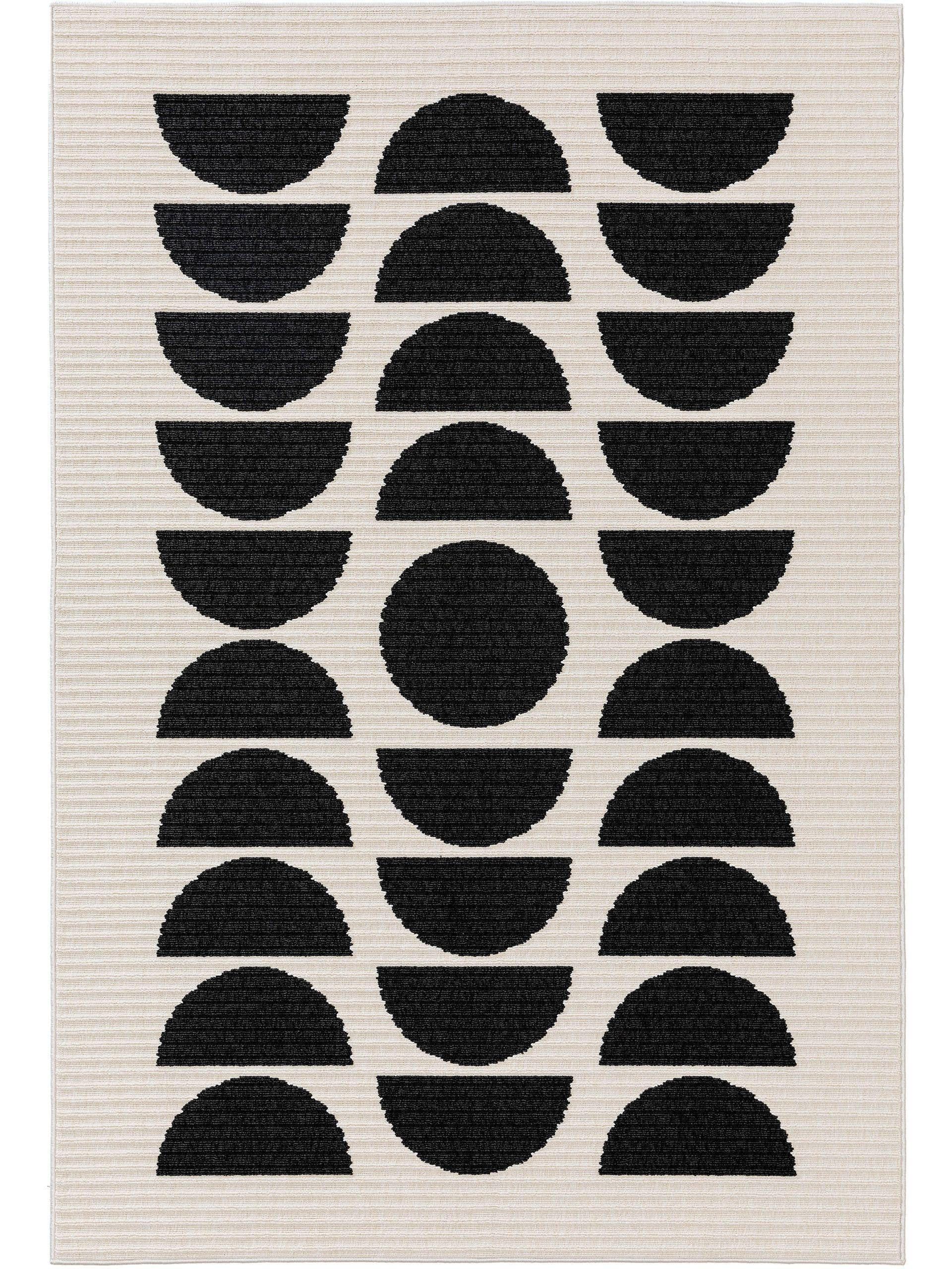 Outdoorteppich Taro Schwarz/Weiß 120x170 cm - Schwarz, Textil (120/170cm) - benuta Pop