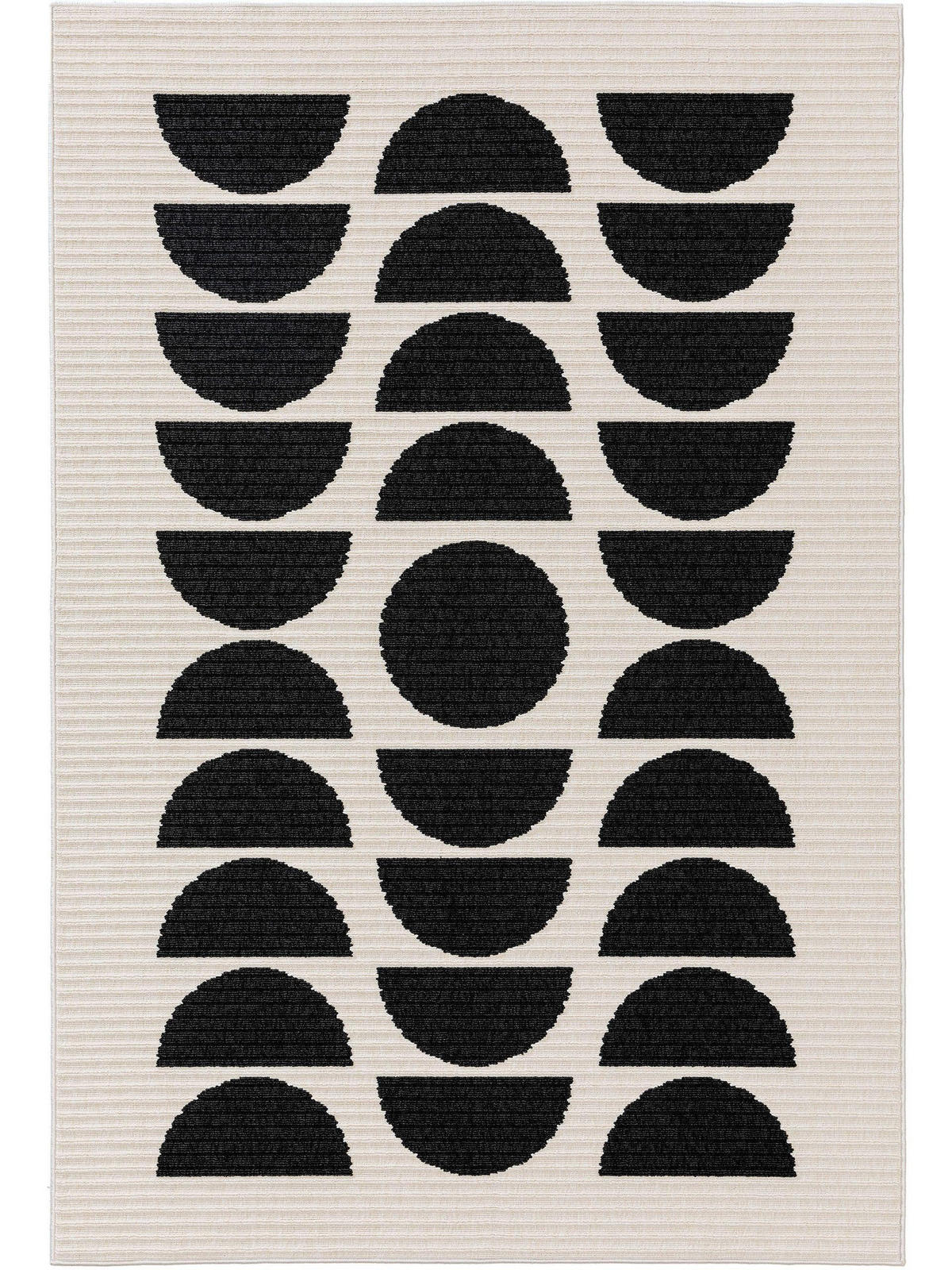 Outdoorteppich Taro Schwarz/Weiß 120x170 cm - Schwarz, Textil (120/170cm) - benuta Pop