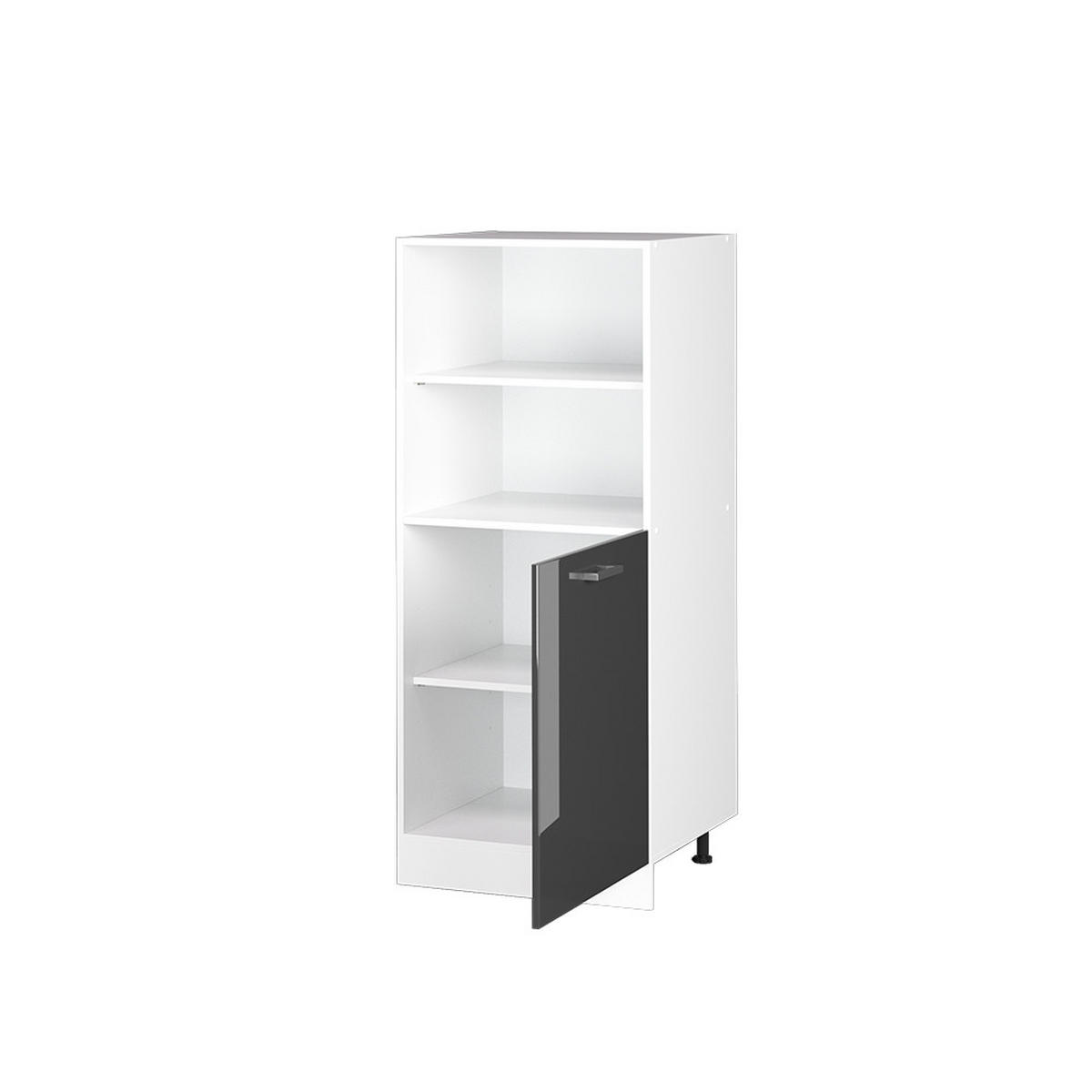 HOCHSCHRANK R-Line Anthrazit Hochglanz 60 cm mit offenen Regalen und Tür - Anthrazit/Weiß, Holzwerkstoff (60/143/57.2cm) - Vicco