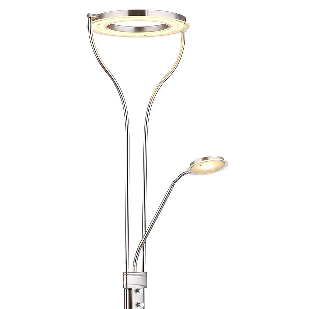 LED STEHLEUCHTE EBRO Silber satiniert Chrom - Silberfarben, Metall (35/30/194cm) - Globo Lighting