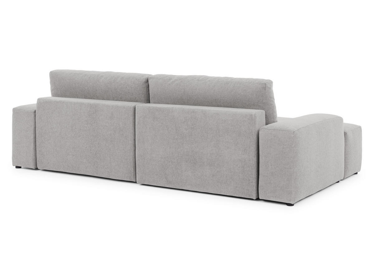 ECKSOFA Lennon aus Hellgrau Strukturstoff mit Schlaffunktion und Bettkasten - Hellgrau/Schwarz, Holz/Kunststoff (137/264cm) - S-Style