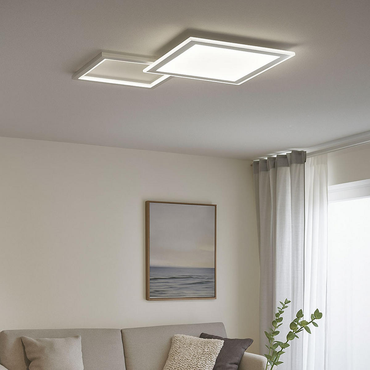 LED DECKENLEUCHTE Aluminium Silber - Silberfarben, Metall (51/51/4.5cm) - Wofi