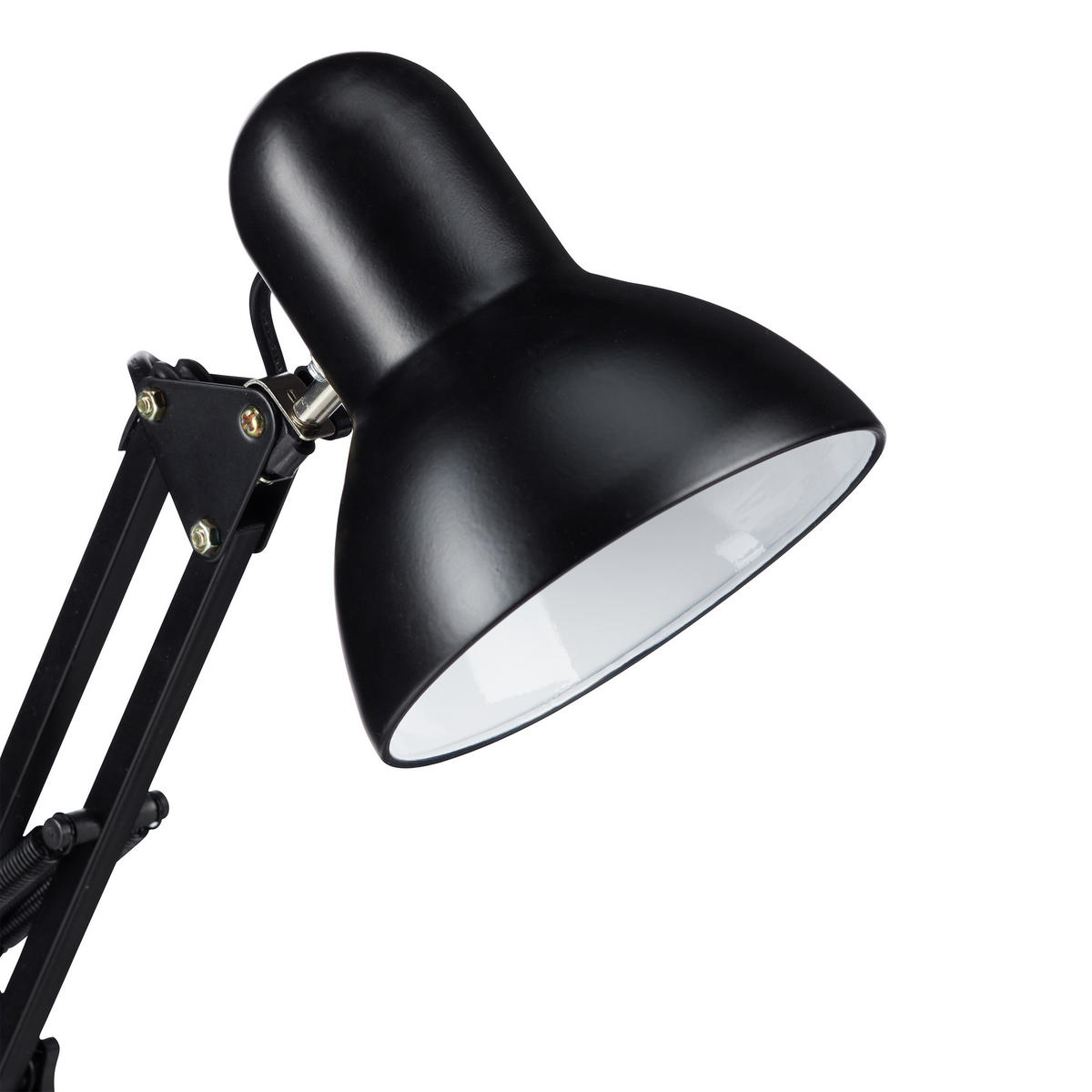 SCHREIBTISCHLAMPE - Schwarz, Kunststoff/Metall (15/28/50cm) - Relaxdays