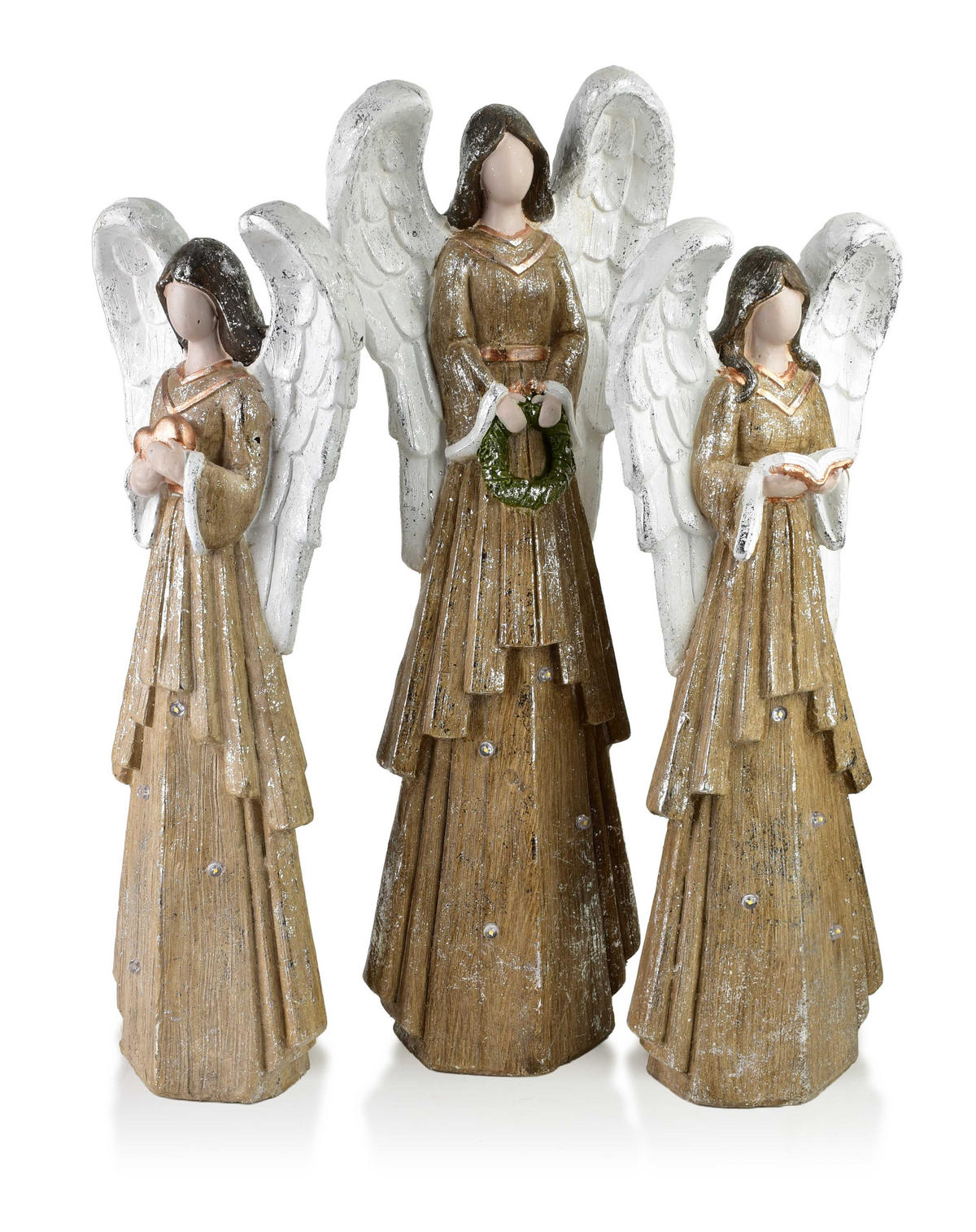 LED-DEKOFIGUR Angel Beige21,5x11,5x55 cm Keramik - Beige, Keramik (11.5/55/21.5cm) - Mondex