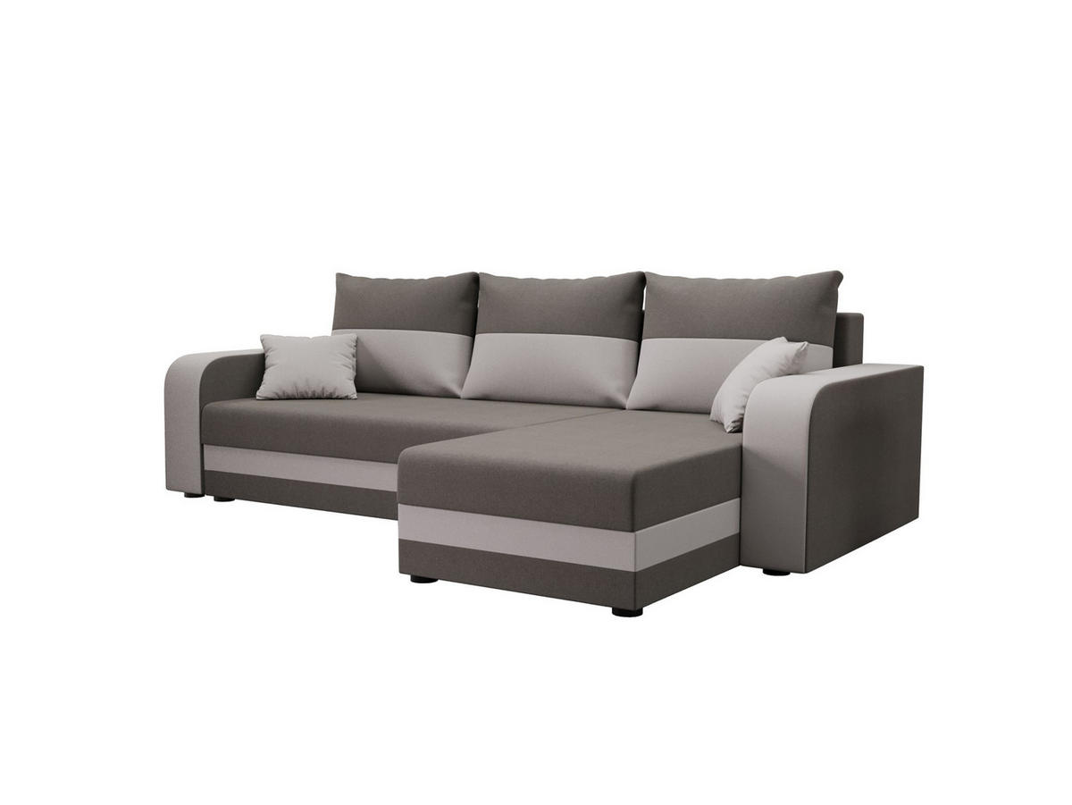 ECKSOFA HEWLET L BIS Sawana 21+01 Rechts mit Schlaffunktion - Grau, Textil (240/140cm) - Bedante
