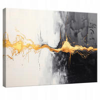 LEINWANDBILD Abstrakt Gold Schwarz 120x80 - Multicolor, Holzwerkstoff (120/80cm) - Wallarena