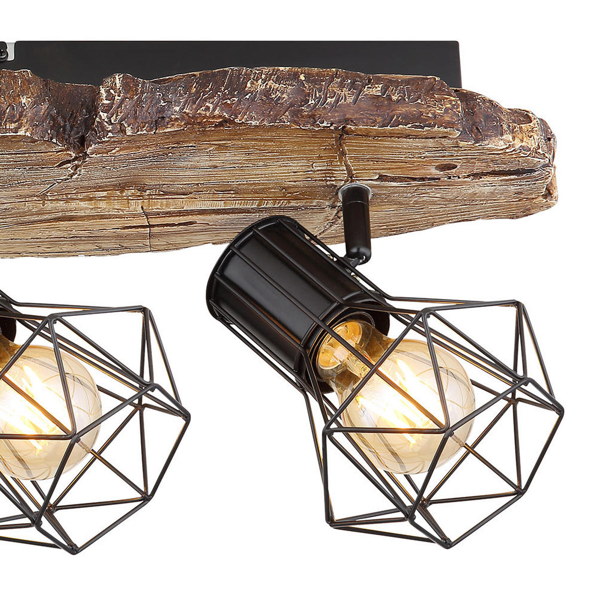 LED DECKENLEUCHTE Metall Holzoptik Braun - Braun, Metall (78/15/24cm) - Globo Lighting